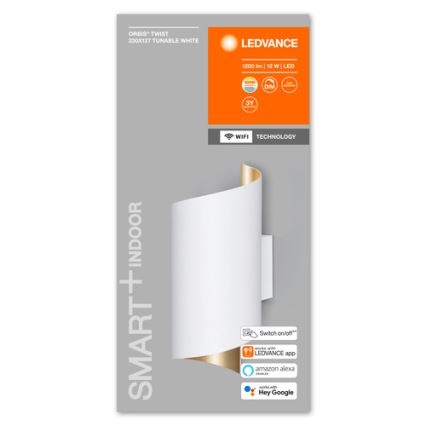 Ledvance - Iluminação de parede LED com regulação SMART+ TWIST LED/12W/230V 3000-6500K Wi-Fi branca