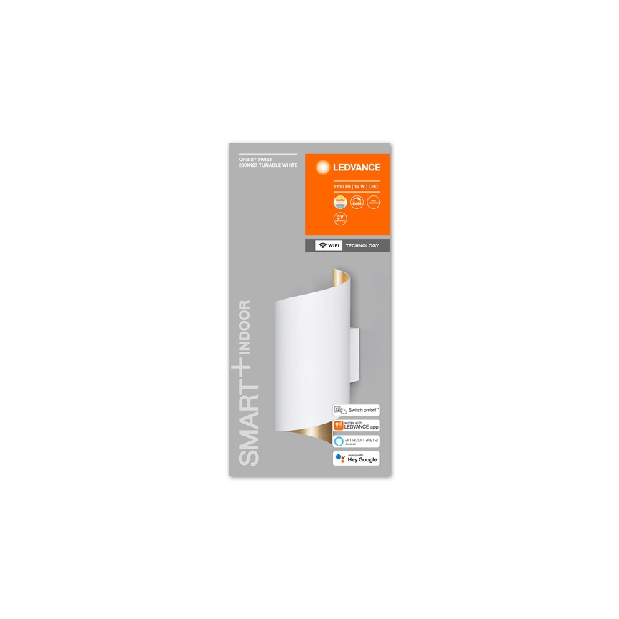 Ledvance - Iluminação de parede LED com regulação SMART+ TWIST LED/12W/230V 3000-6500K Wi-Fi branca