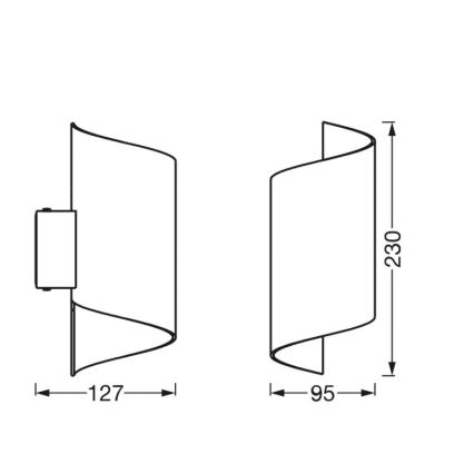 Ledvance - Iluminação de parede LED com regulação SMART+ TWIST LED/12W/230V 3000-6500K Wi-Fi branca