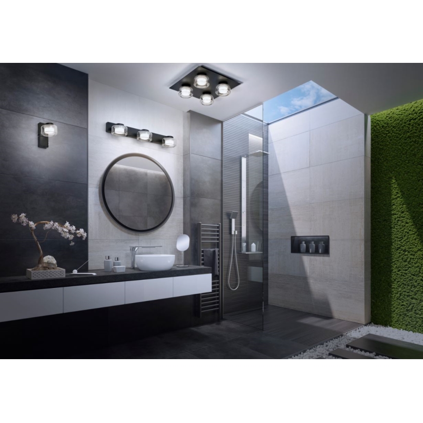 Ledvance - Iluminação de parede para casa de banho LED ORBIS FLAME 2xLED/5,5W/230V 3000/4000K IP44 preto