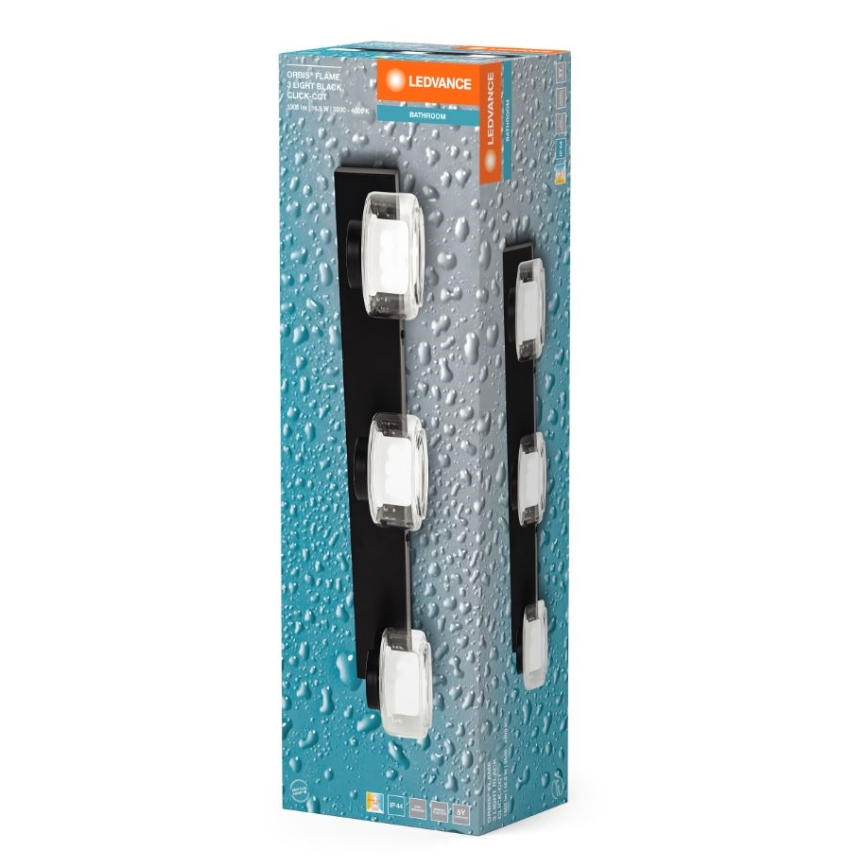 Ledvance - Iluminação de parede para casa de banho LED ORBIS FLAME 3xLED/5,5W/230V 3000/4000K IP44 preto