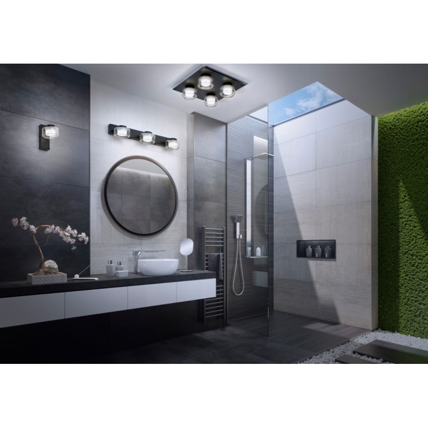 Ledvance - Iluminação de parede para casa de banho LED ORBIS FLAME LED/5,5W/230V 3000/4000K IP44 preto