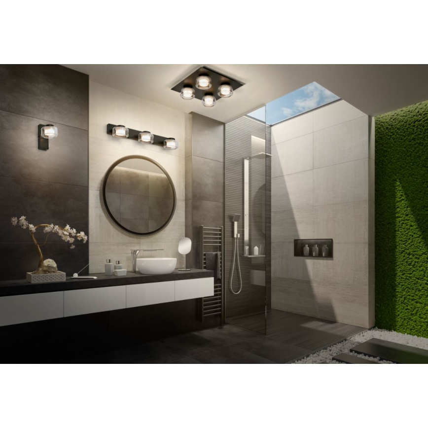 Ledvance - Iluminação de parede para casa de banho LED ORBIS FLAME LED/5,5W/230V 3000/4000K IP44 preto