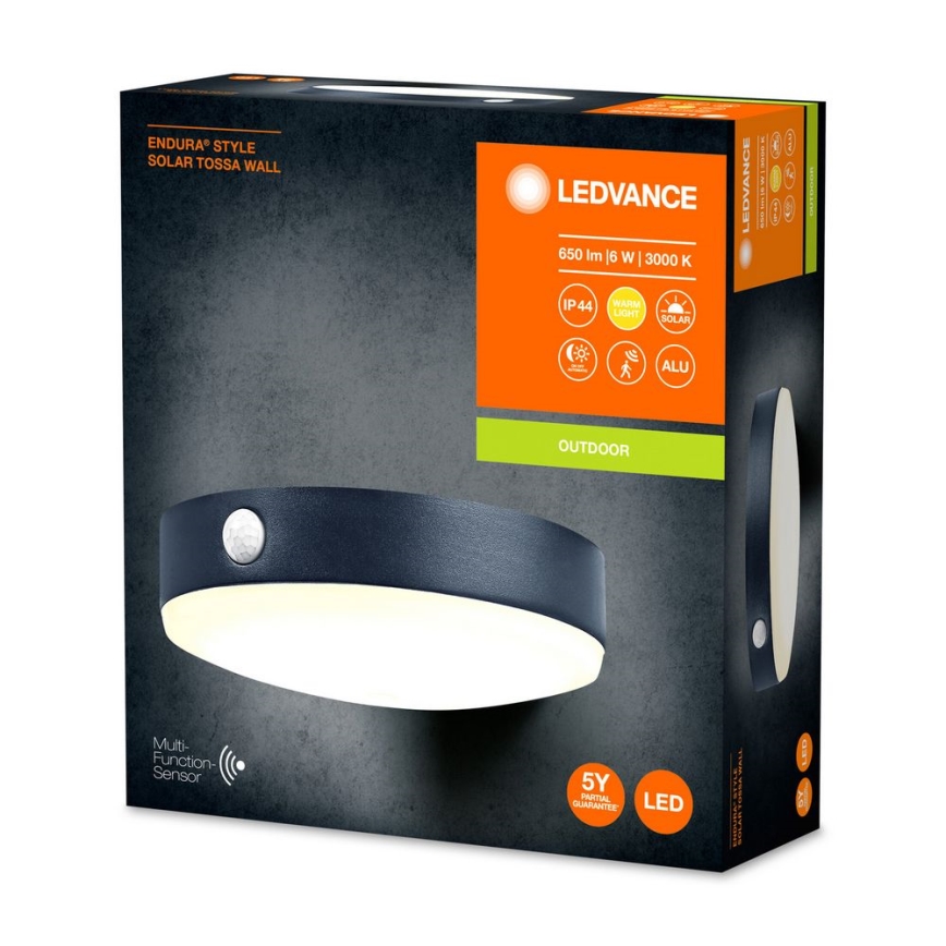 Ledvance- Iluminação de parede solar LED com sensor ENDURA STYLE LED/6W/3,7V IP44