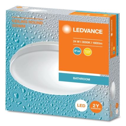 Ledvance - Iluminação de teto de casa de banho LED CEILING ROUND LED/24W/230V 3000K IP44