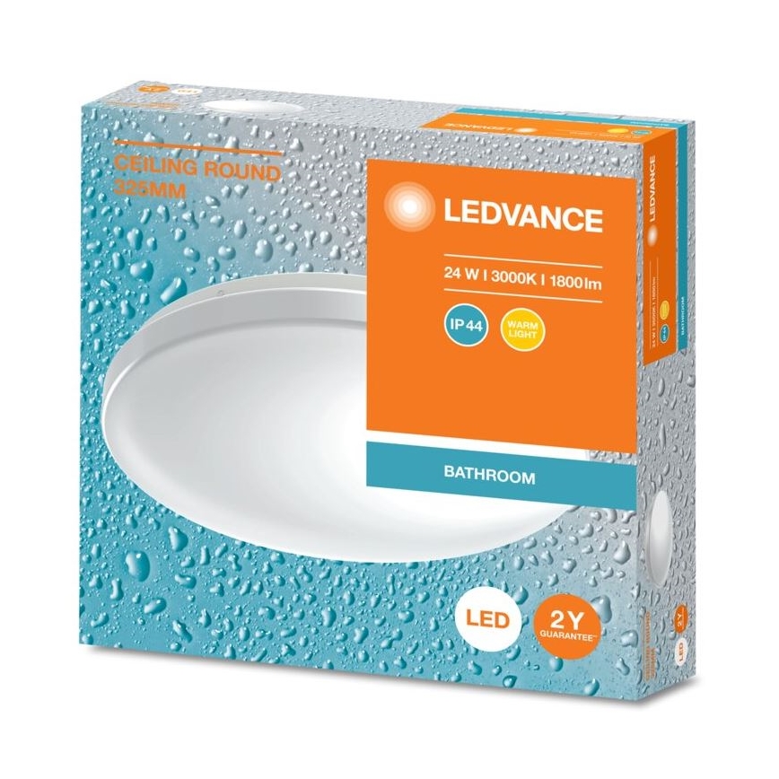 Ledvance - Iluminação de teto de casa de banho LED CEILING ROUND LED/24W/230V 3000K IP44