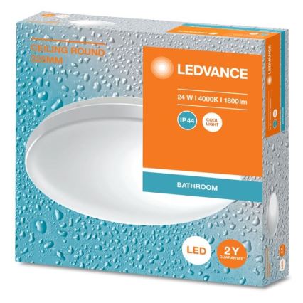 Ledvance - Iluminação de teto de casa de banho LED CEILING ROUND LED/24W/230V 4000K IP44
