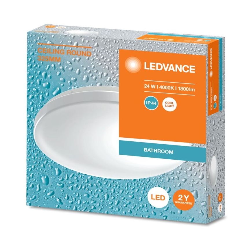 Ledvance - Iluminação de teto de casa de banho LED CEILING ROUND LED/24W/230V 4000K IP44