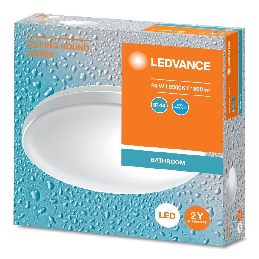 Ledvance - Iluminação de teto de casa de banho LED CEILING ROUND LED/24W/230V 6500K IP44