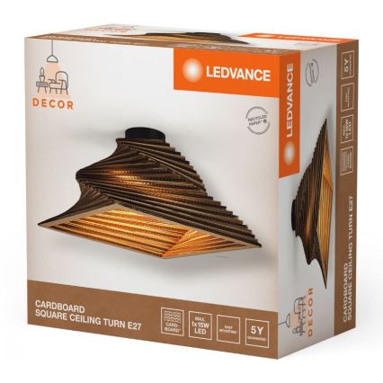 Ledvance - Iluminação de teto DECOR CARDBOARD 1xE27/15W/230V 40x40 cm