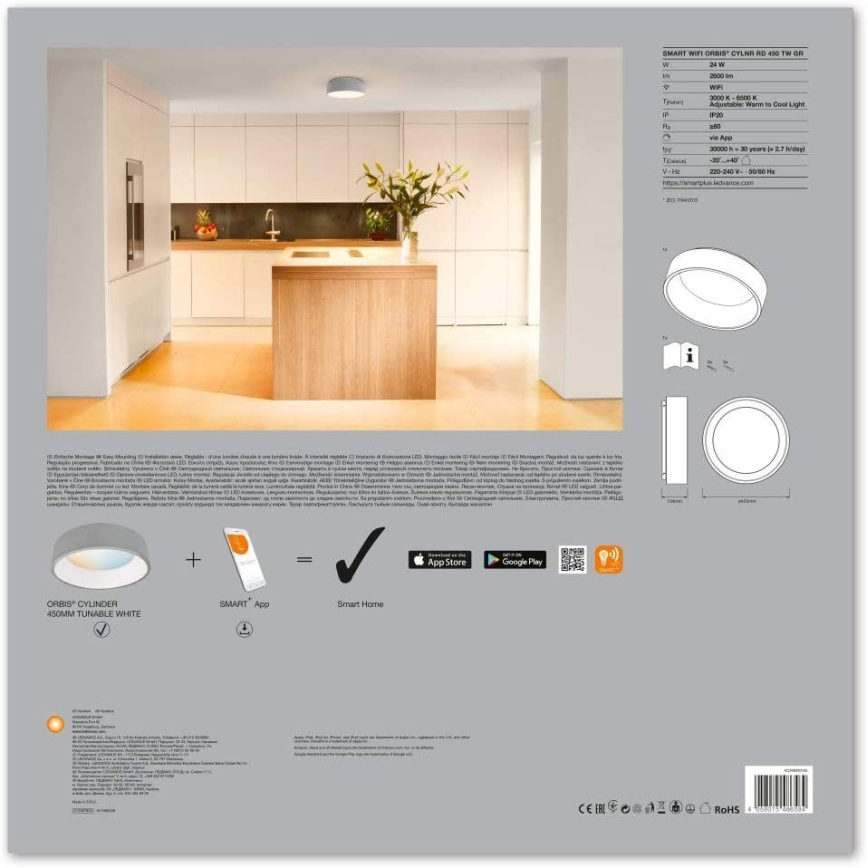 Ledvance - Iluminação LED com regulação SMART+ CYLINDER LED/24W/230V Wi-Fi