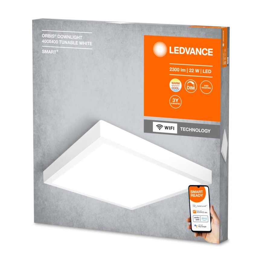 Ledvance - Iluminação de teto LED com regulação SMART+ DOWNLIGHT LED/22W/230V 3000-6500K Wi-Fi