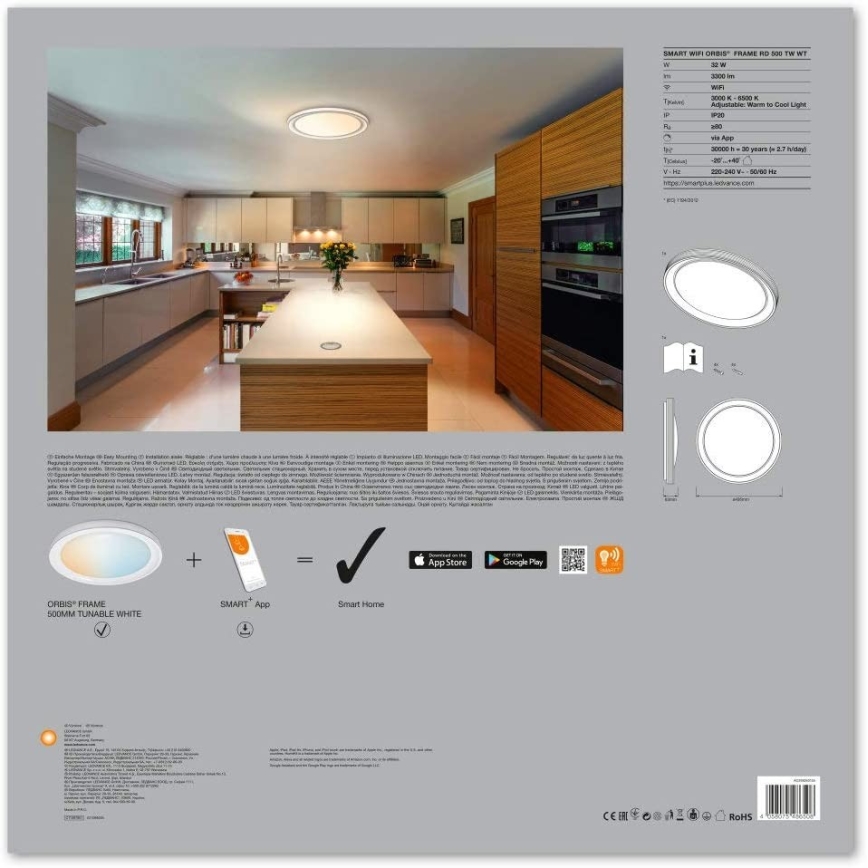 Ledvance - Iluminação de teto LED com regulação SMART+ FRAME LED/32W/230V 3,000K-6,500K Wi-Fi