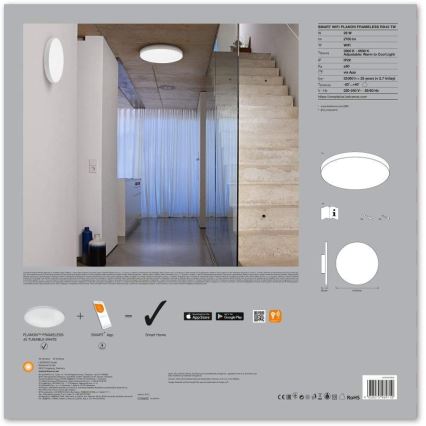 Ledvance - Iluminação de teto LED com regulação SMART+ FRAMELESS LED/28W/230V 3,000K-6,500K Wi-Fi