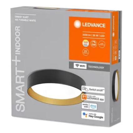 Ledvance - Iluminação de teto LED com regulação SMART+ KURT LED/30W/230V 2700-6500K Wi-Fi