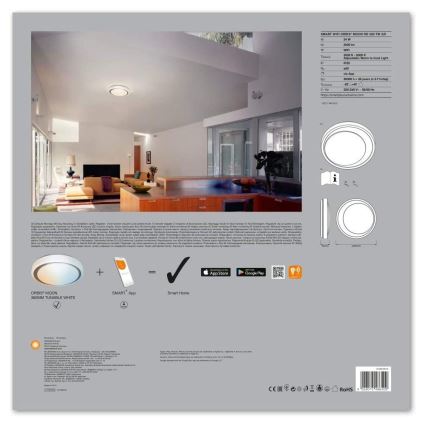 Ledvance - Iluminação LED com regulação SMART+ MOON LED/24W/230V 3,000K-6,500K Wi-Fi