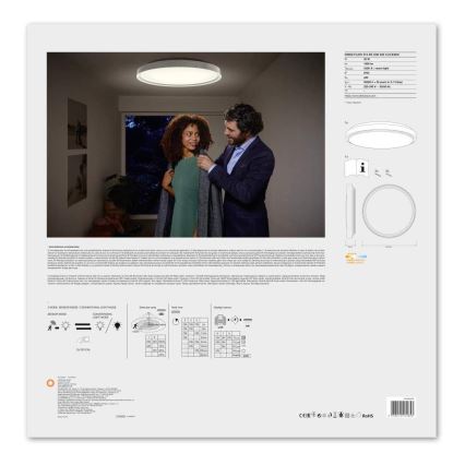 Ledvance - Iluminação de teto LED com sensor PLATE LED/32W/230V 3000K