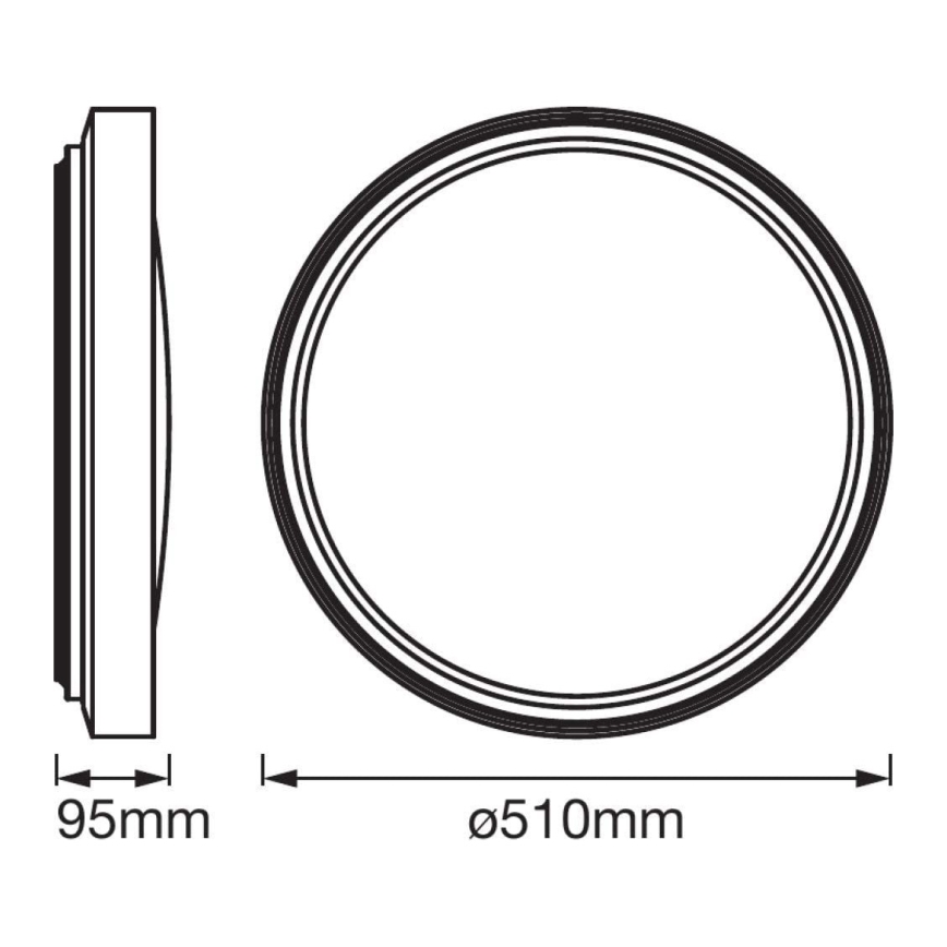 Ledvance - Iluminação de teto LED com sensor PLATE LED/32W/230V 3000K