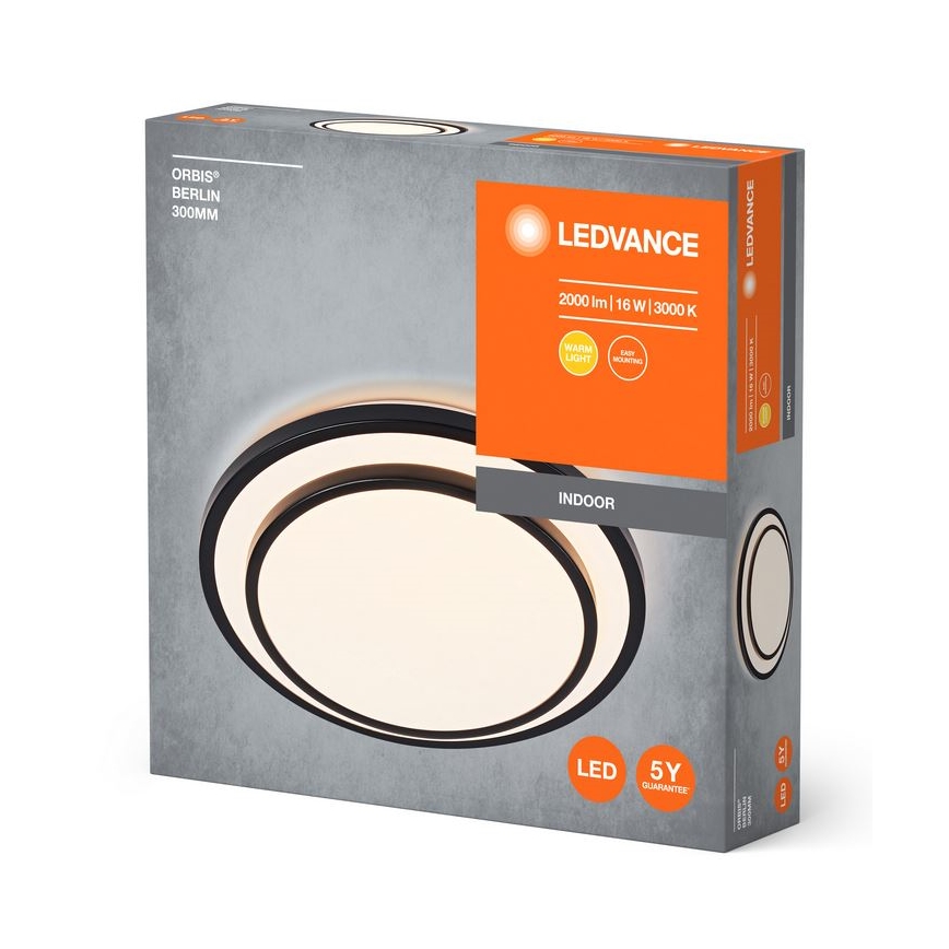 Ledvance - Iluminação de teto LED ORBIS BERLIN LED/16W/230V preto