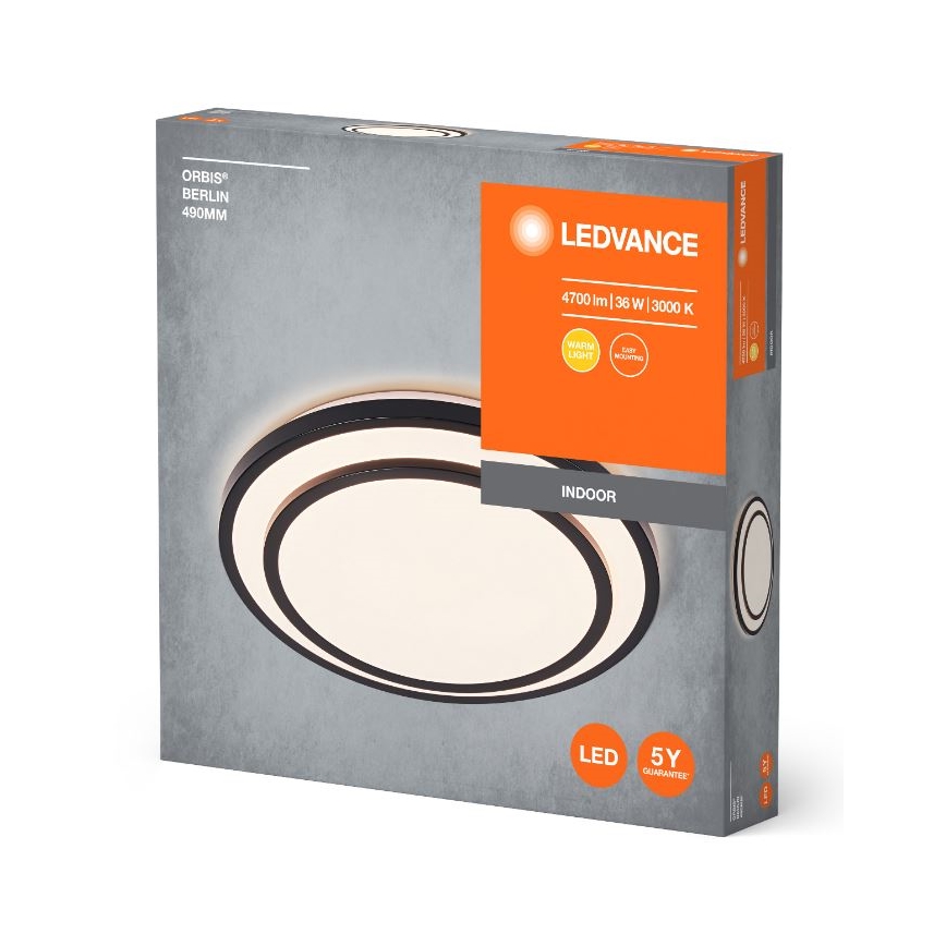 Ledvance - Iluminação de teto LED ORBIS BERLIN LED/36W/230V preto
