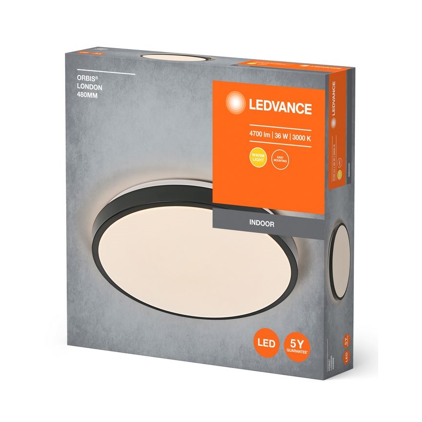 Ledvance - Iluminação de teto LED ORBIS LONDON LED/36W/230V preto