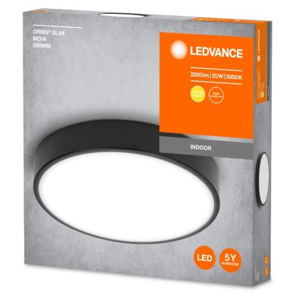Ledvance - Iluminação de teto LED ORBIS SLIM LED/20W/230V preto