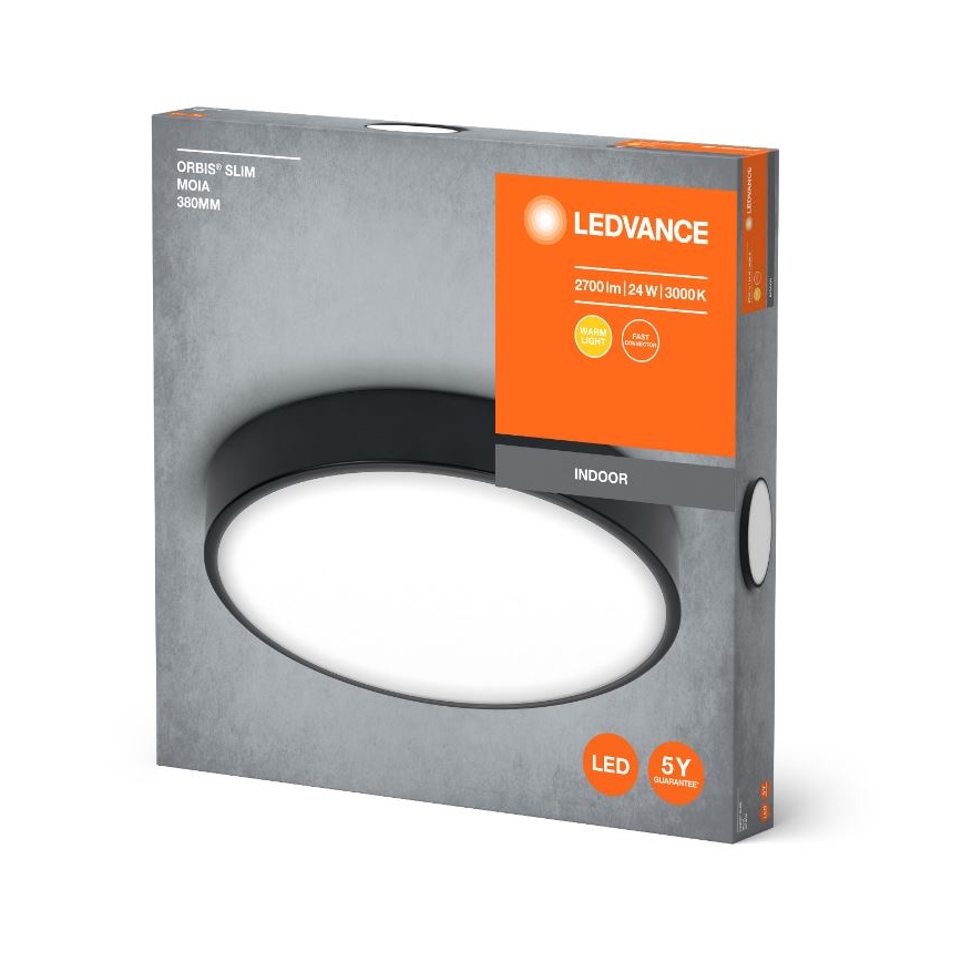 Ledvance - Iluminação de teto LED ORBIS SLIM LED/24W/230V preto
