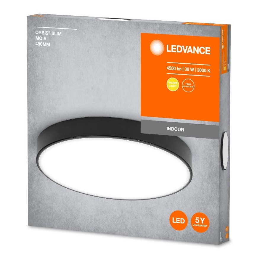 Ledvance - Iluminação de teto LED ORBIS SLIM LED/36W/230V preto