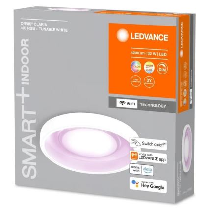 Ledvance- Iluminação de teto LED RGBW com regulação SMART+ CLARIA LED/32W/230V 2700-6500K Wi-Fi