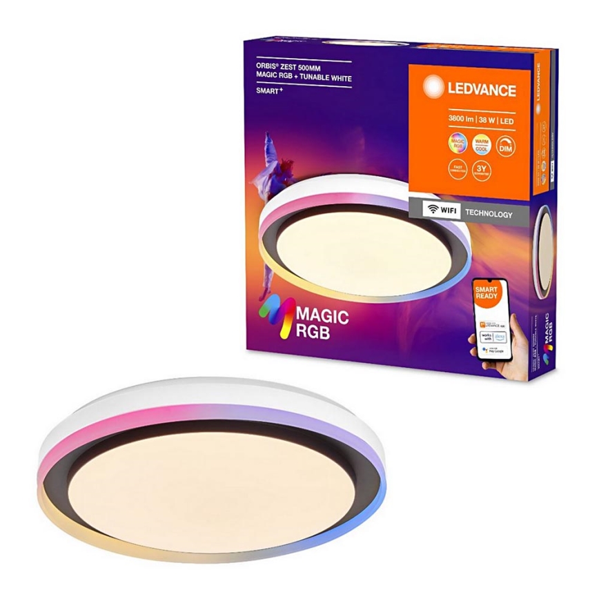 Ledvance - Iluminação de teto LED RGBW com regulação SMART+ MAGIC LED/38W/230V 2700-6500K Wi-Fi