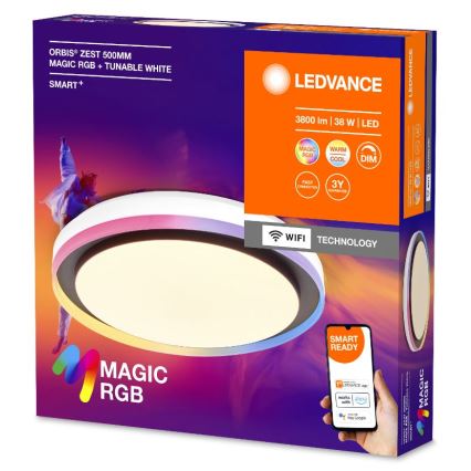Ledvance - Iluminação de teto LED RGBW com regulação SMART+ MAGIC LED/38W/230V 2700-6500K Wi-Fi