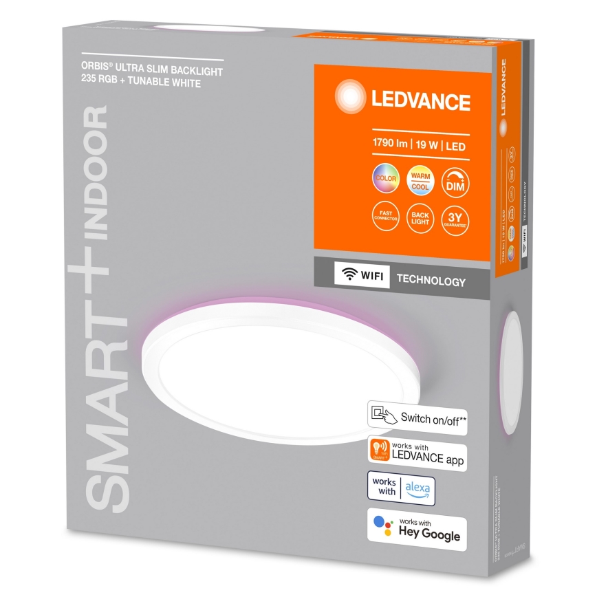 Ledvance - Iluminação de teto LED RGBW com regulação SMART+ ORBIS LED/19W/230V 2700-6500K Wi-Fi