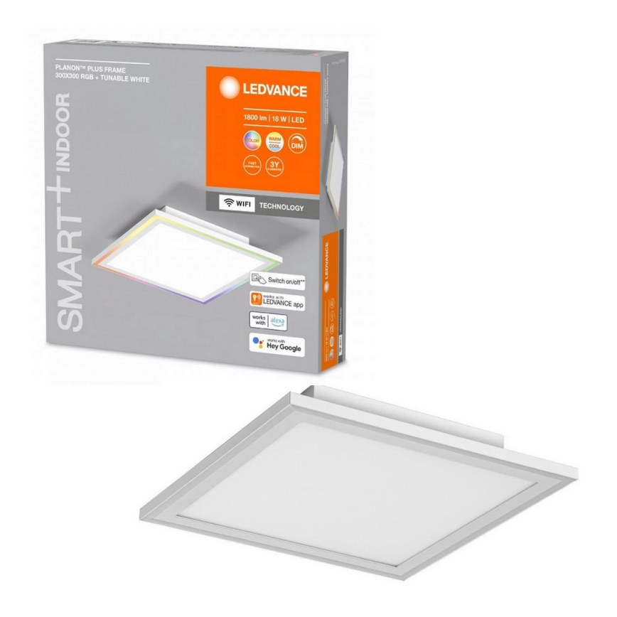 Ledvance- Iluminação de teto LED RGBW com regulação SMART+ PLANON LED/18W/230V 2700-6500K Wi-Fi