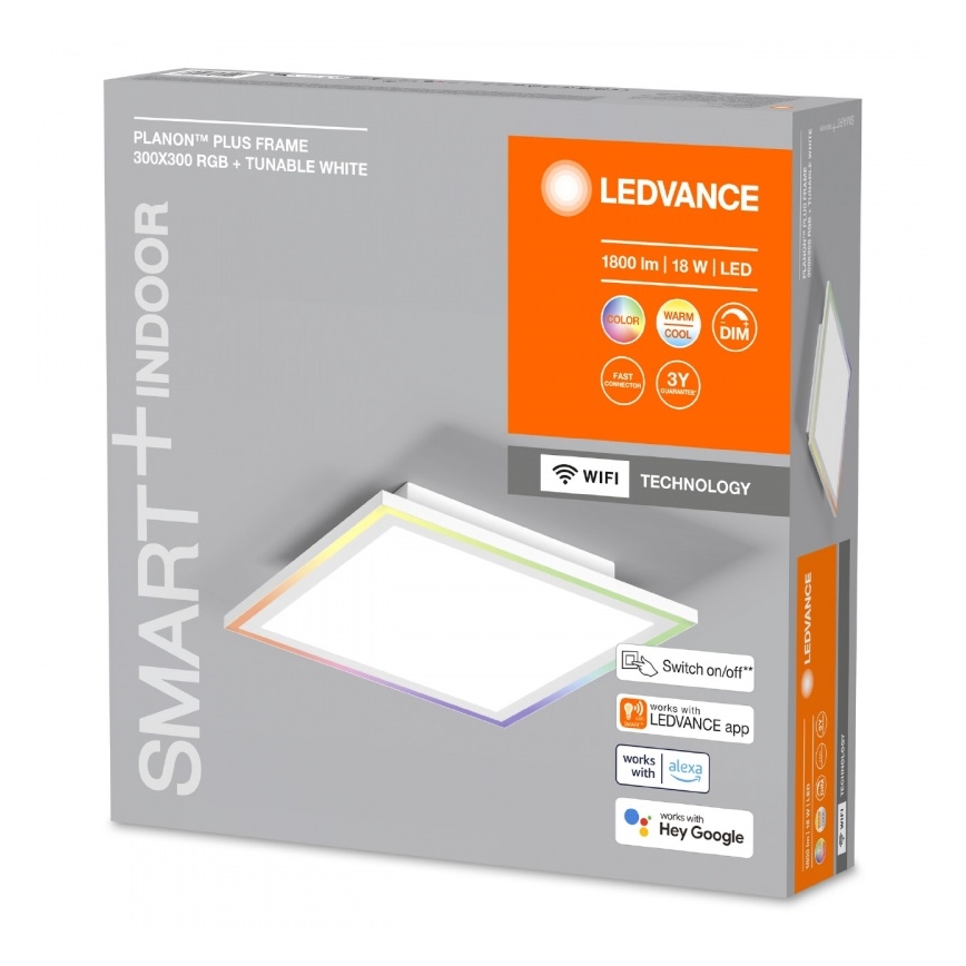 Ledvance- Iluminação de teto LED RGBW com regulação SMART+ PLANON LED/18W/230V 2700-6500K Wi-Fi