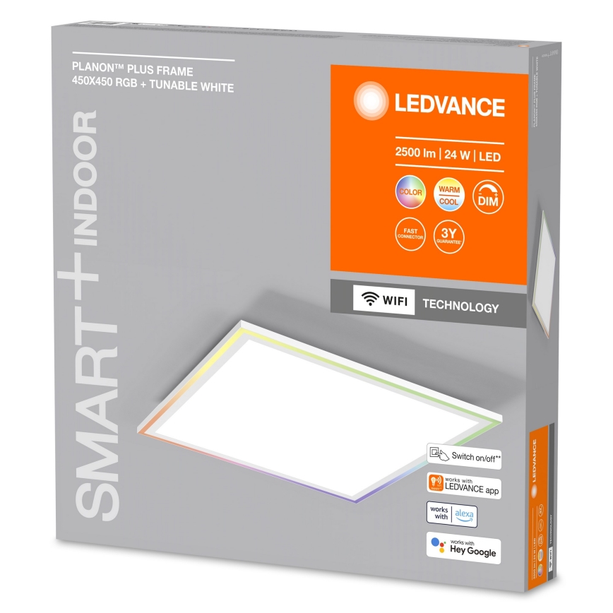 Ledvance- Iluminação de teto LED RGBW com regulação SMART+ PLANON LED/24W/230V 2700-6500K Wi-Fi