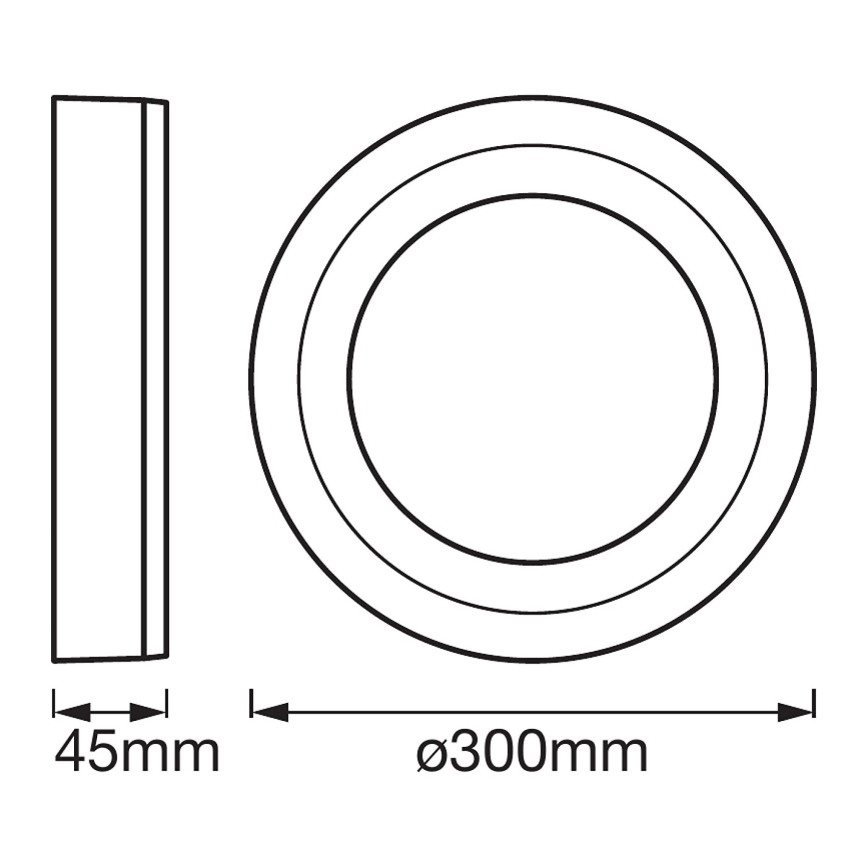 Ledvance - Iluminação de teto LED ROUND LED/18W/230V d. 30 cm