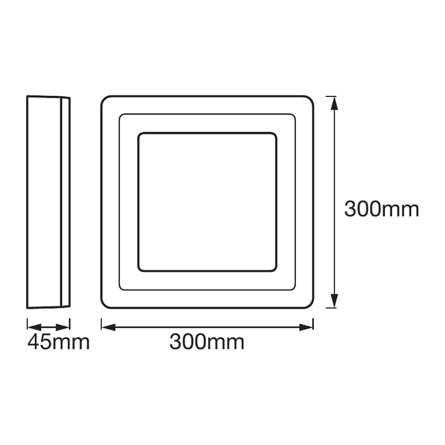 Ledvance - Iluminação de teto LED SQUARE LED/18W/230V