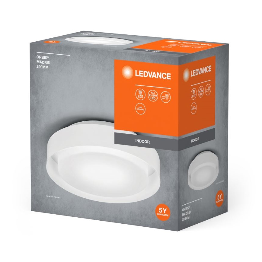 Ledvance - Iluminação de teto ORBIS MADRID 2xE27/10W/230V branco