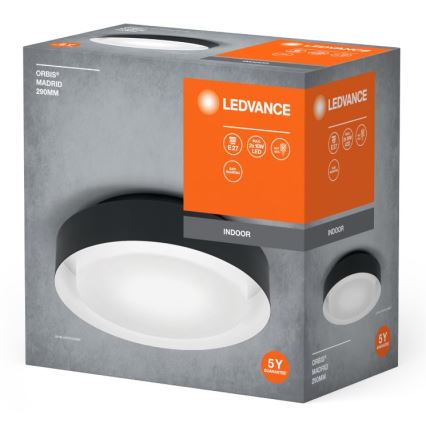 Ledvance - Iluminação de teto ORBIS MADRID 2xE27/10W/230V preto