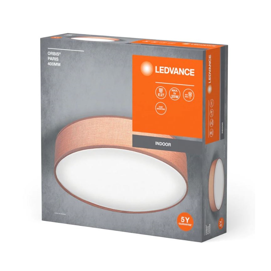 Ledvance - Iluminação de teto ORBIS PARIS 2xE27/25W/230V castanho