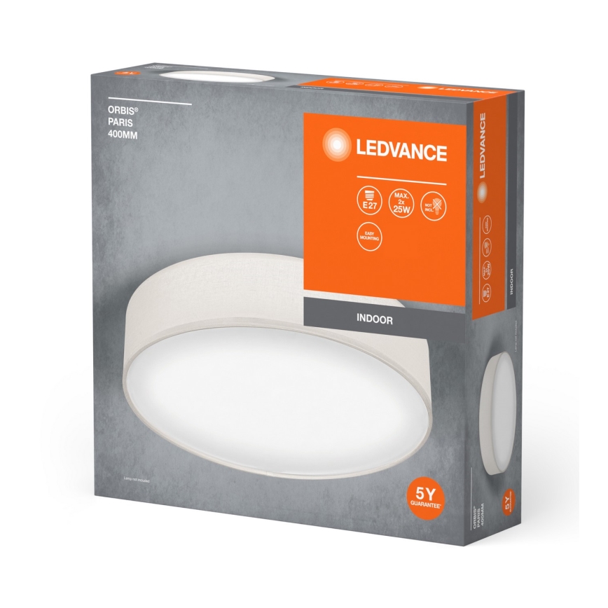 Ledvance - Iluminação de teto ORBIS PARIS 2xE27/25W/230V creme