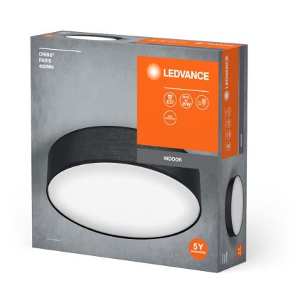 Ledvance - Iluminação de teto ORBIS PARIS 2xE27/25W/230V preto