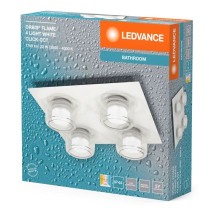 Ledvance - Iluminação de teto para casa de banho LED ORBIS FLAME 4xLED/5,5W/230V 3000/4000K IP44 branco