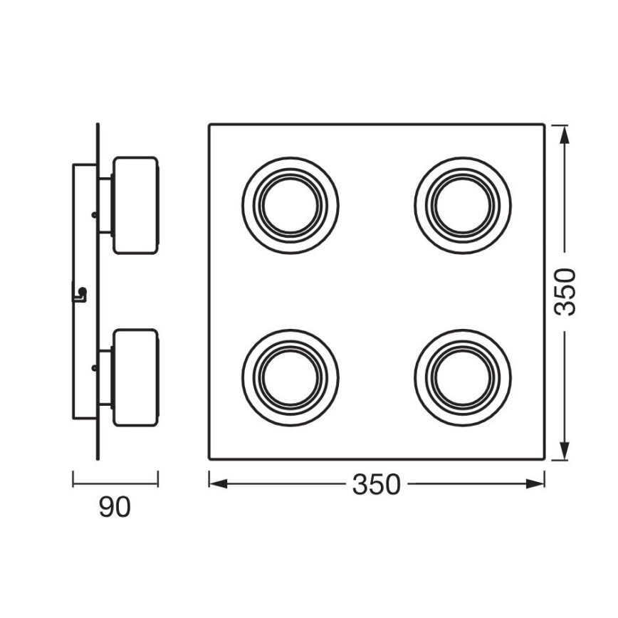 Ledvance - Iluminação de teto para casa de banho LED ORBIS FLAME 4xLED/5,5W/230V 3000/4000K IP44 branco