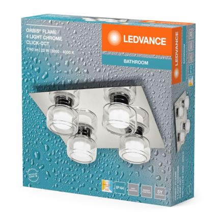 Ledvance - Iluminação de teto para casa de banho LED ORBIS FLAME 4xLED/5,5W/230V 3000/4000K IP44 cromado