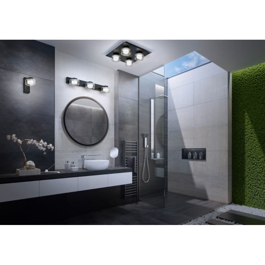 Ledvance - Iluminação de teto para casa de banho LED ORBIS FLAME 4xLED/5,5W/230V 3000/4000K IP44 preto