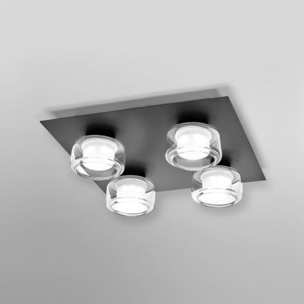 Ledvance - Iluminação de teto para casa de banho LED ORBIS FLAME 4xLED/5,5W/230V 3000/4000K IP44 preto