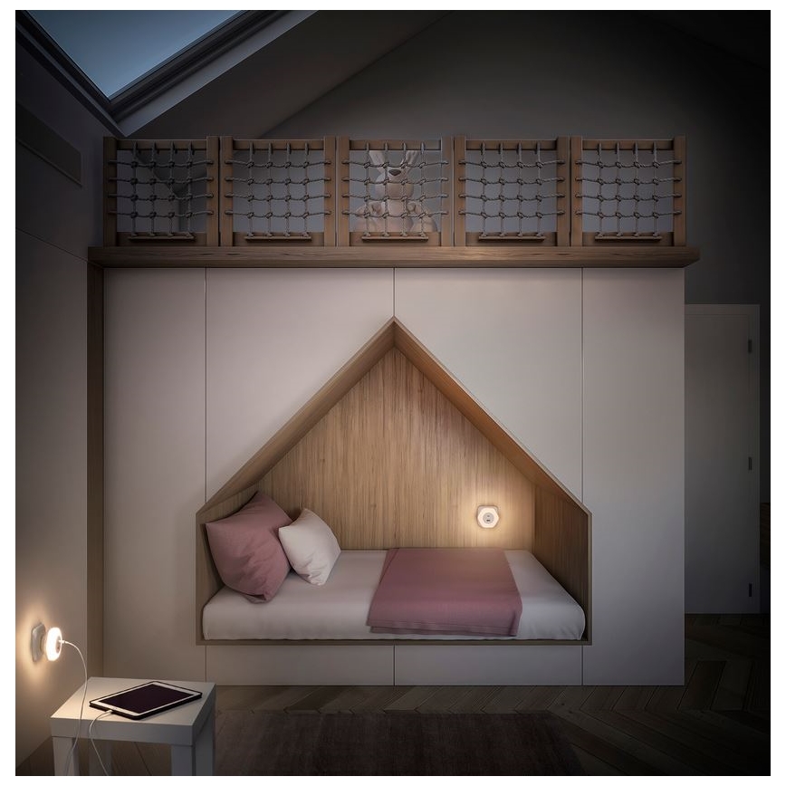 Ledvance - Iluminação de tomada de navegação LED com USB LUNETTA LED/15W/230V