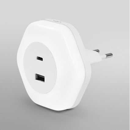 Ledvance - Iluminação de tomada de navegação LED com USB LUNETTA LED/15W/230V