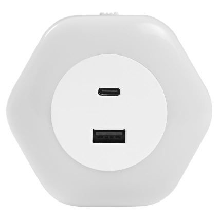 Ledvance - Iluminação de tomada de navegação LED com USB LUNETTA LED/15W/230V